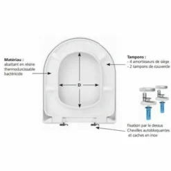 Abattant Rectangulaire PRINCIPAUTE PREMIUM Blanc Siamp -SIAMP Soldes Boutique 1151334 3