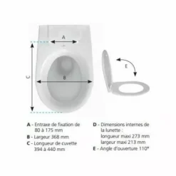 Abattant Rectangulaire PRINCIPAUTE PREMIUM Blanc Siamp -SIAMP Soldes Boutique 1151334 4