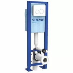 SIAMP Bâtisupport Ingénio Autoportant Robinet 95L Avec Plaque De Commande Sphère Blanche